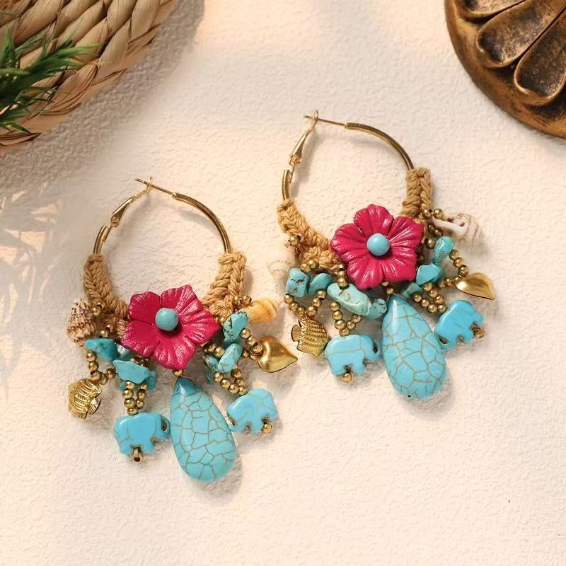 Vintage style tassel earrings, ethnic wave, West Asian Valentine’s Day gift