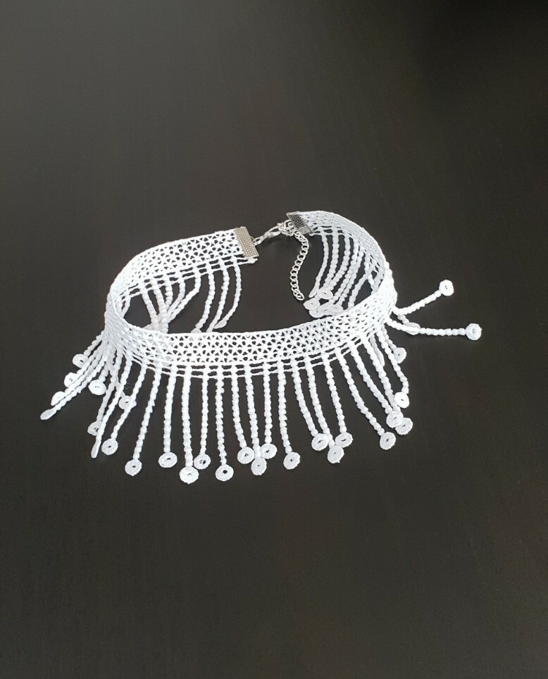 New Women Ladies Crystal Dimonte tussle white chakor Necklace Wedding Parties