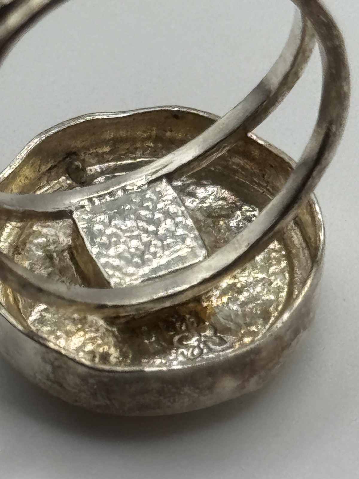 Luli Hamersztein Sterling Silver Roman Glass Ring Size 7