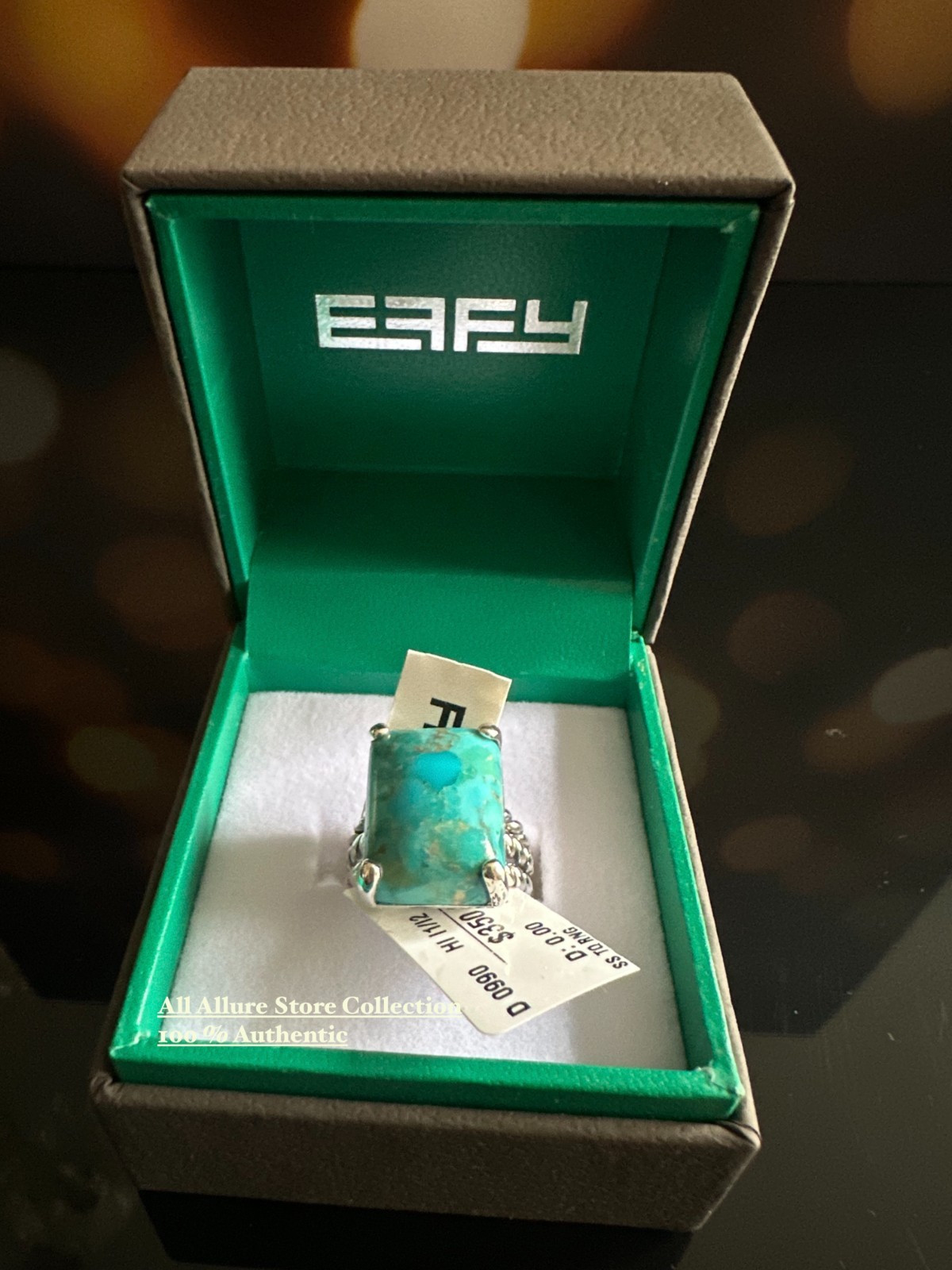 Effy ENY Sterling Silver & Turquoise Ring size 7