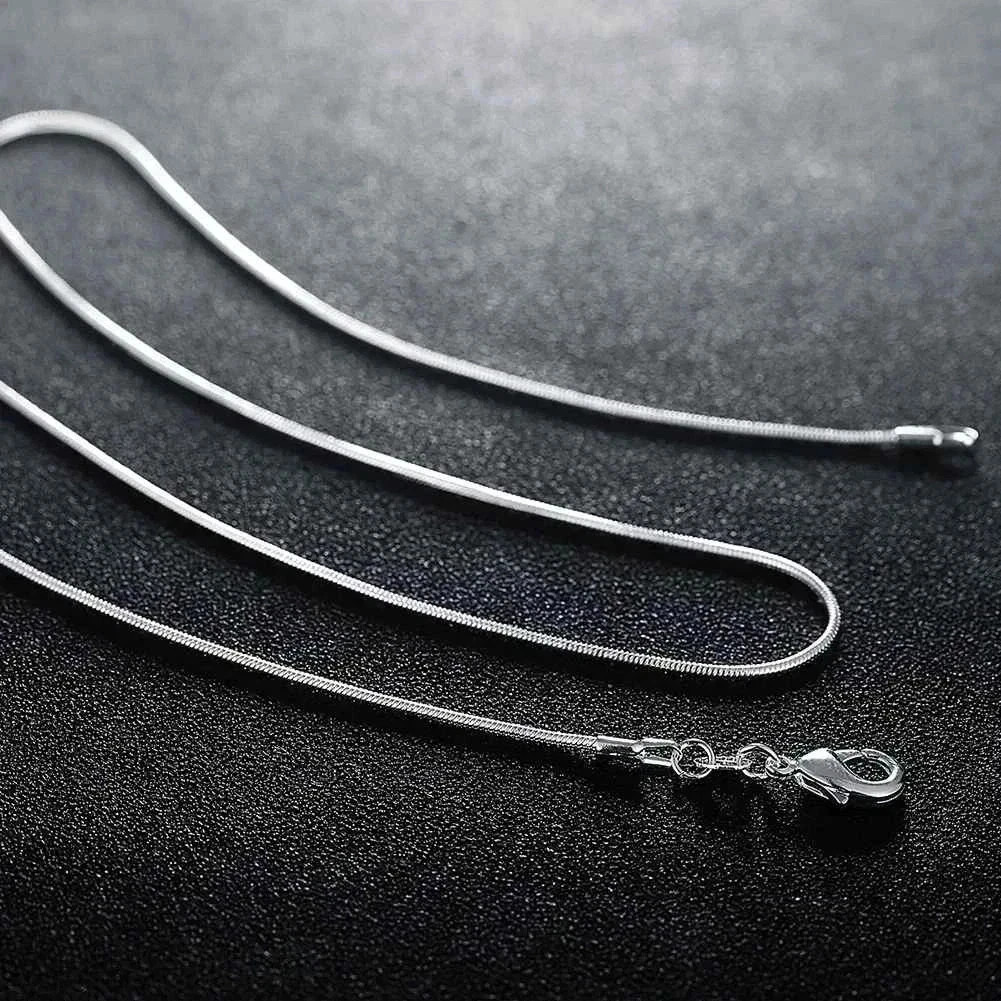 10PCS wholesale 925 sterling solid silver 1MM 16-30inch snake chain necklace