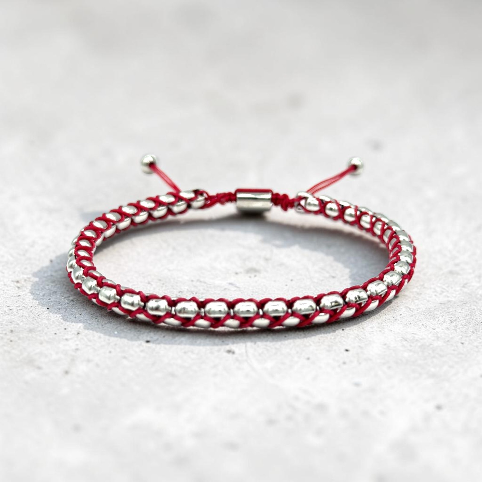 So Chic Gent’s Stainless Steel and Red Cord Bolo Bracelet