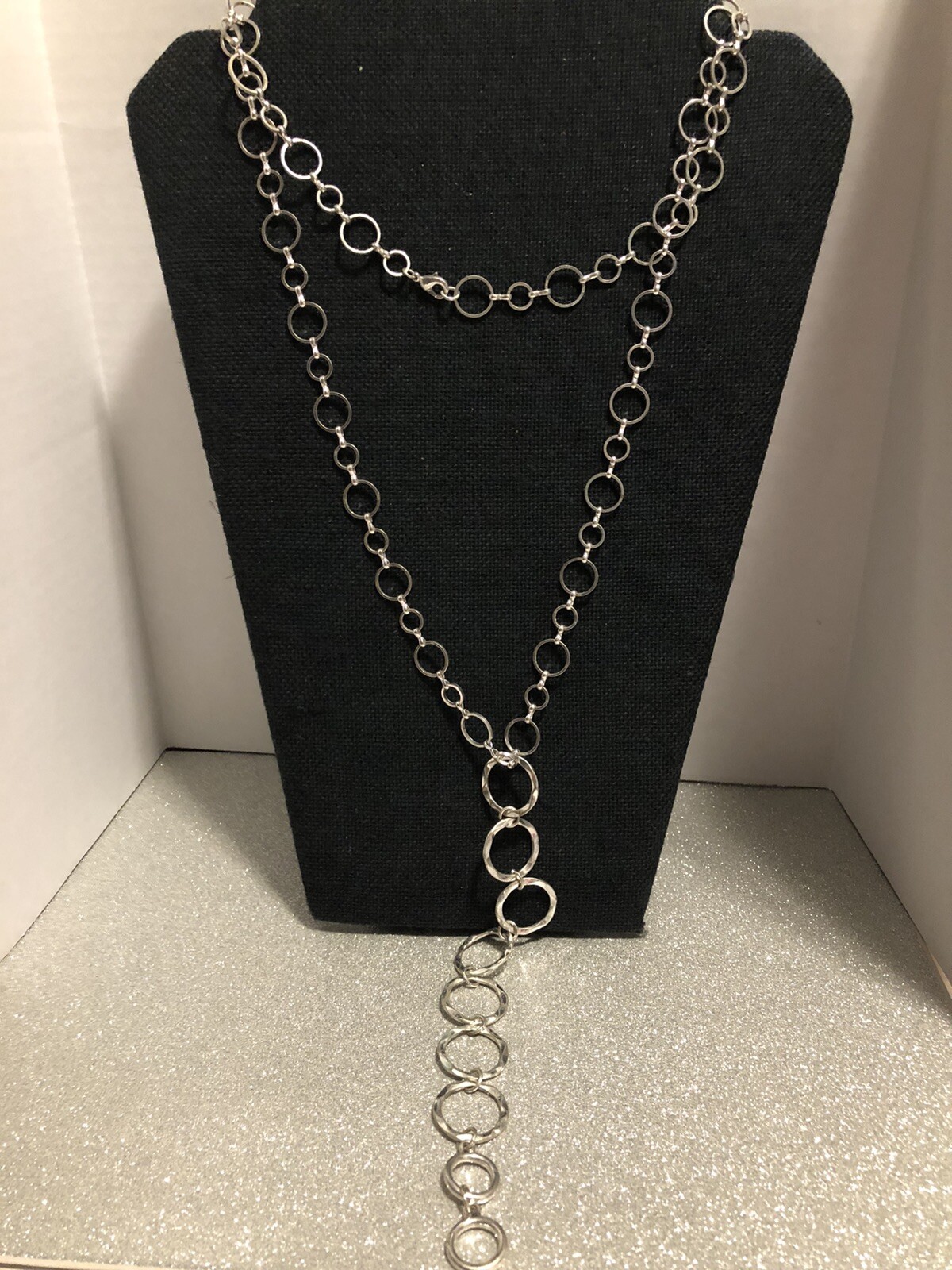 40 inch circle chain with 6 inch large circle drop Y necklace/ belt