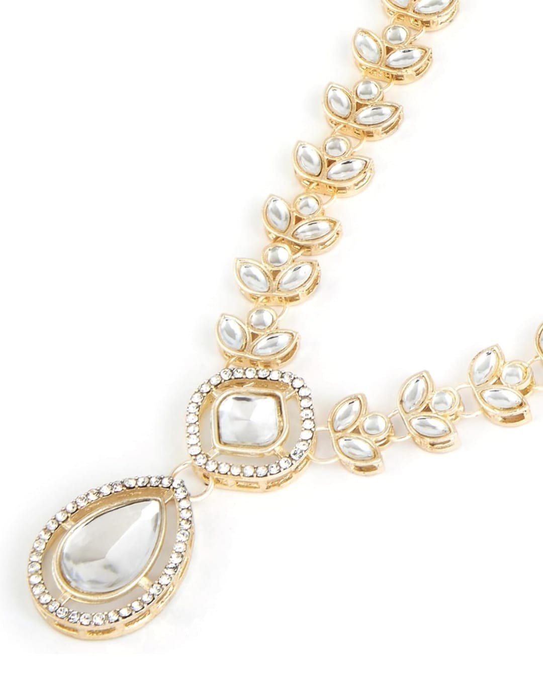Indian bollywood cubic zircornia stones gold plated necklace for women