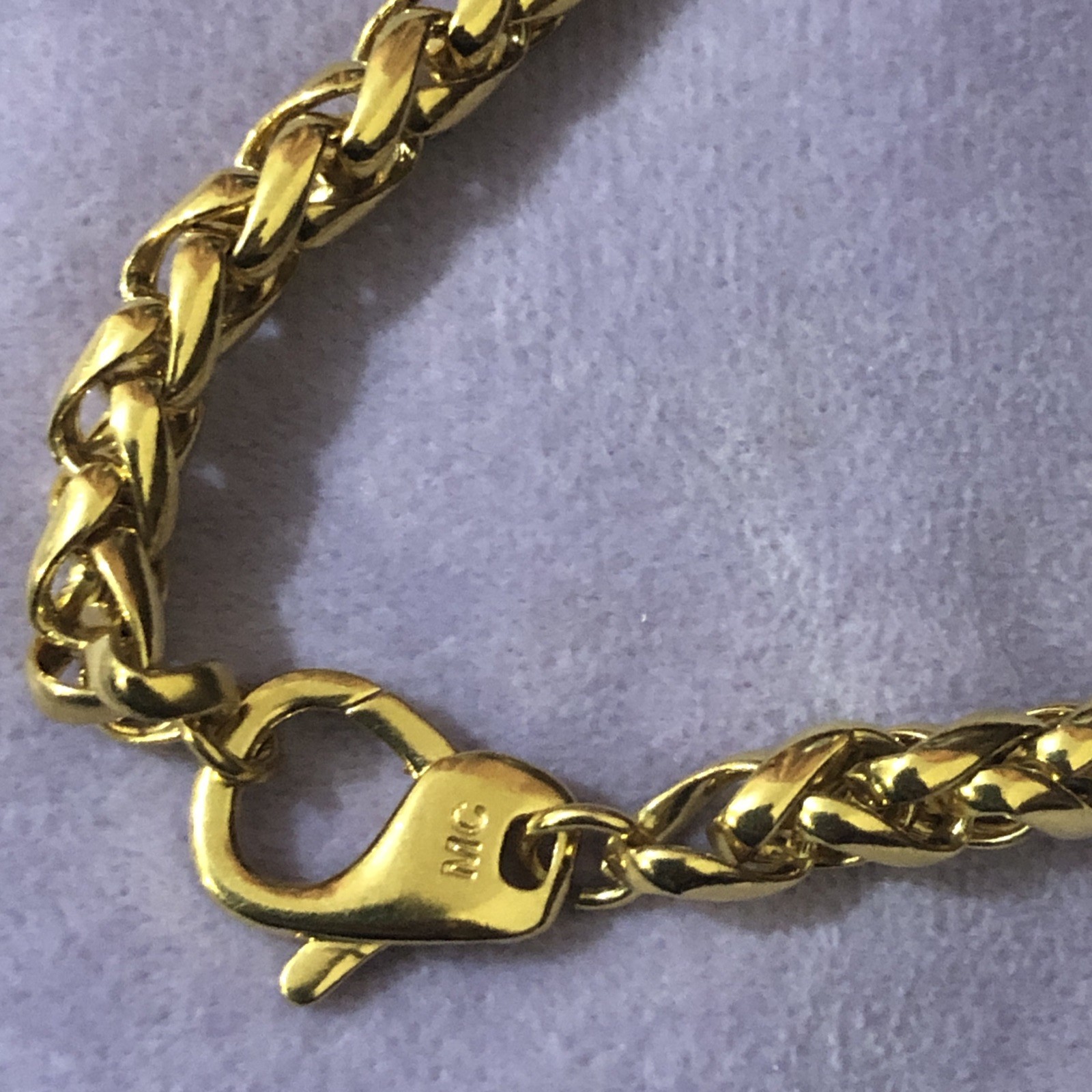 Spiga/wheat chain necklace gold tone marked MC L:40 cm