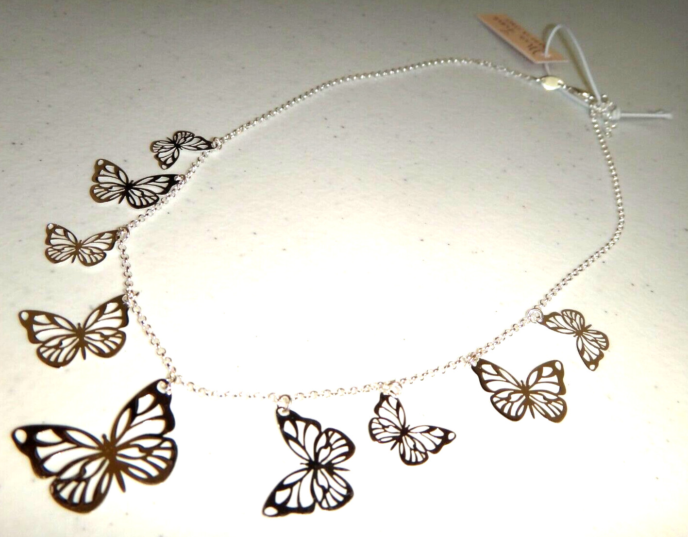 MIA FIORE Women’s 925 Sterling Silver Butterfly Necklace 17.5 in MADE IN ITALY