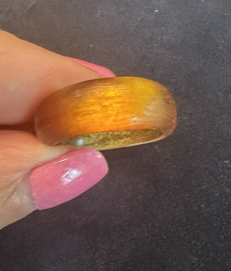 alexis bittar lucite ring Band Orange Stackable 2/3 cm Size 7.5