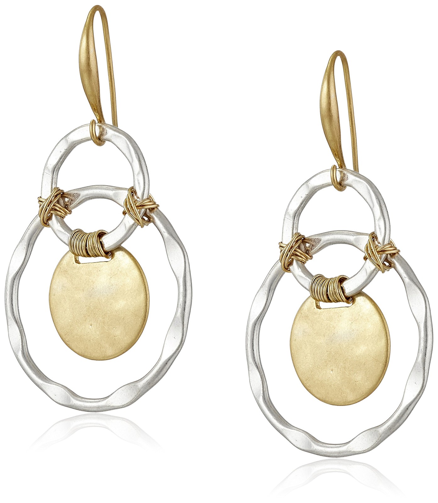 Wire Wrapped Orbital Circle Drop Earrings