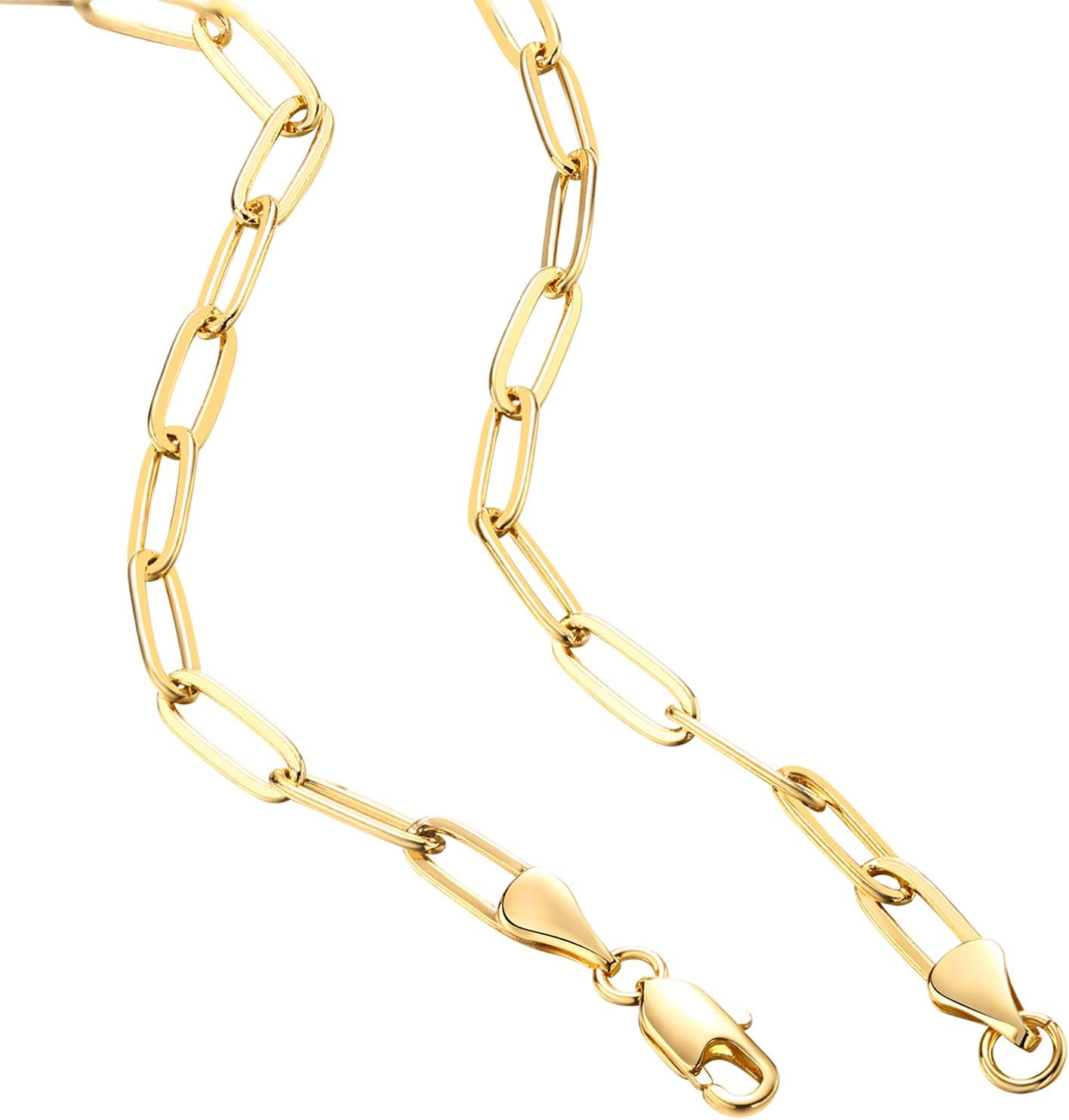 14K Gold Plated Curb Paperclip Box Sphere Bead Snake Herringbone and Figaro Chai
