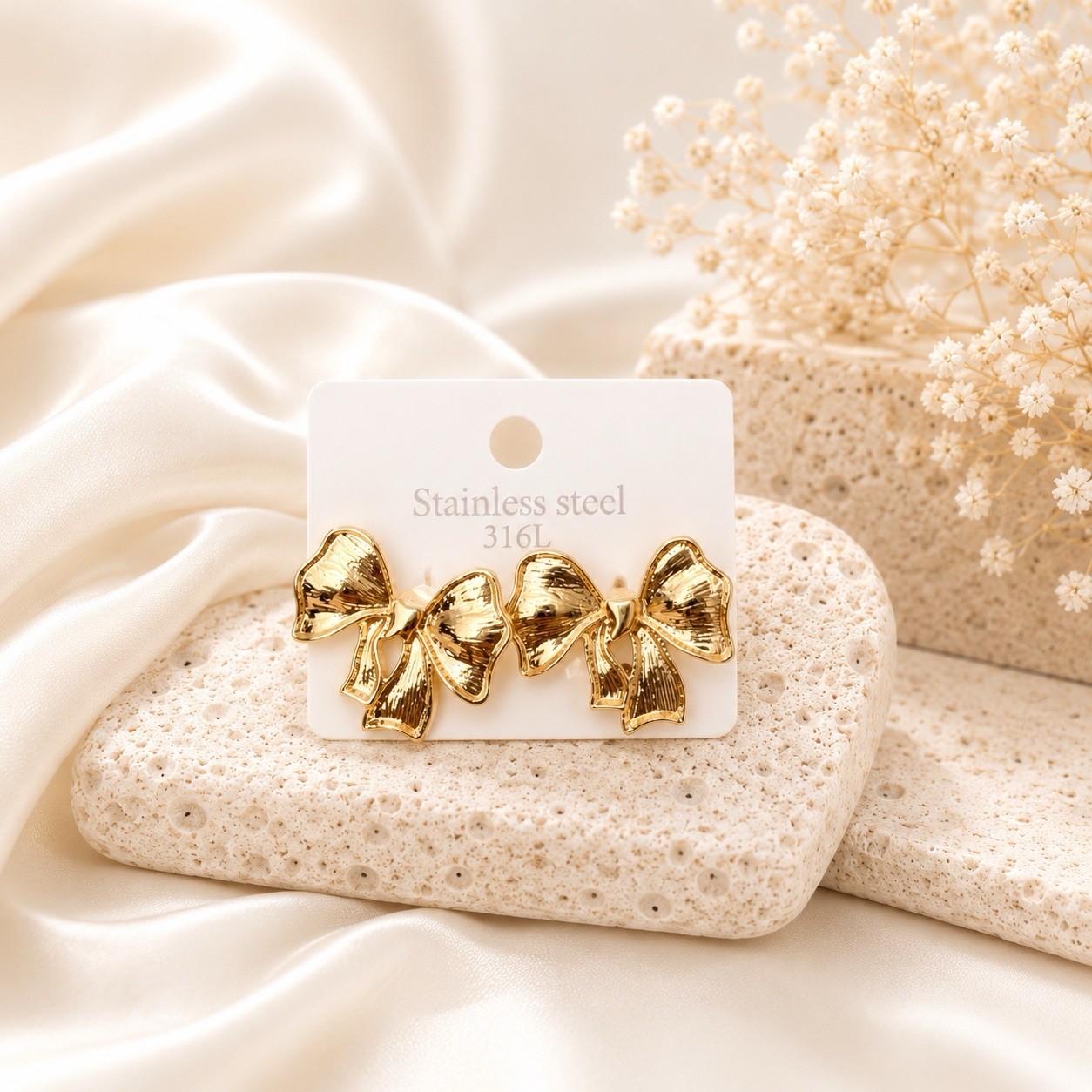 Korean Style Heart Earrings | Tarnish Resistant Stainless Steel Jewelry
