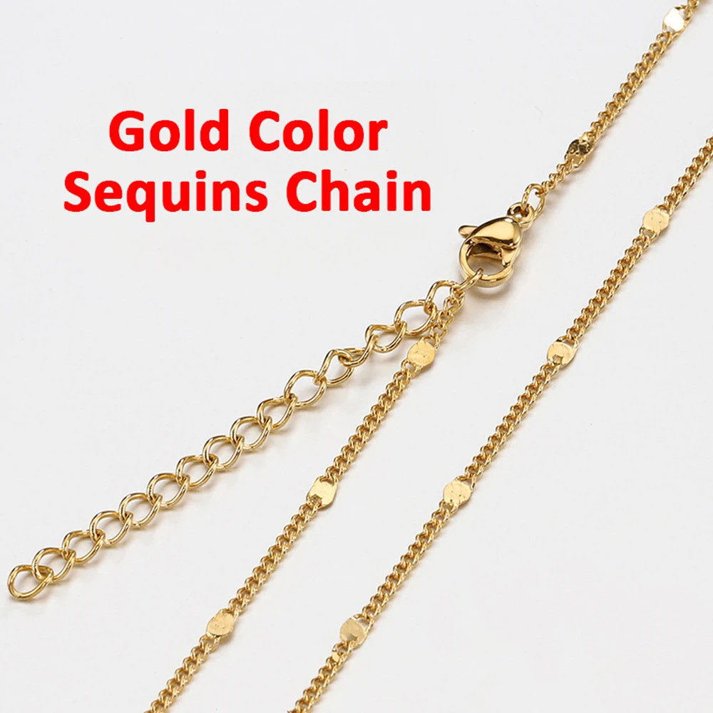 10Pcs Stainless Steel Bead Chain Necklace DIY Jewelry Making Lobster Clasp 45cm