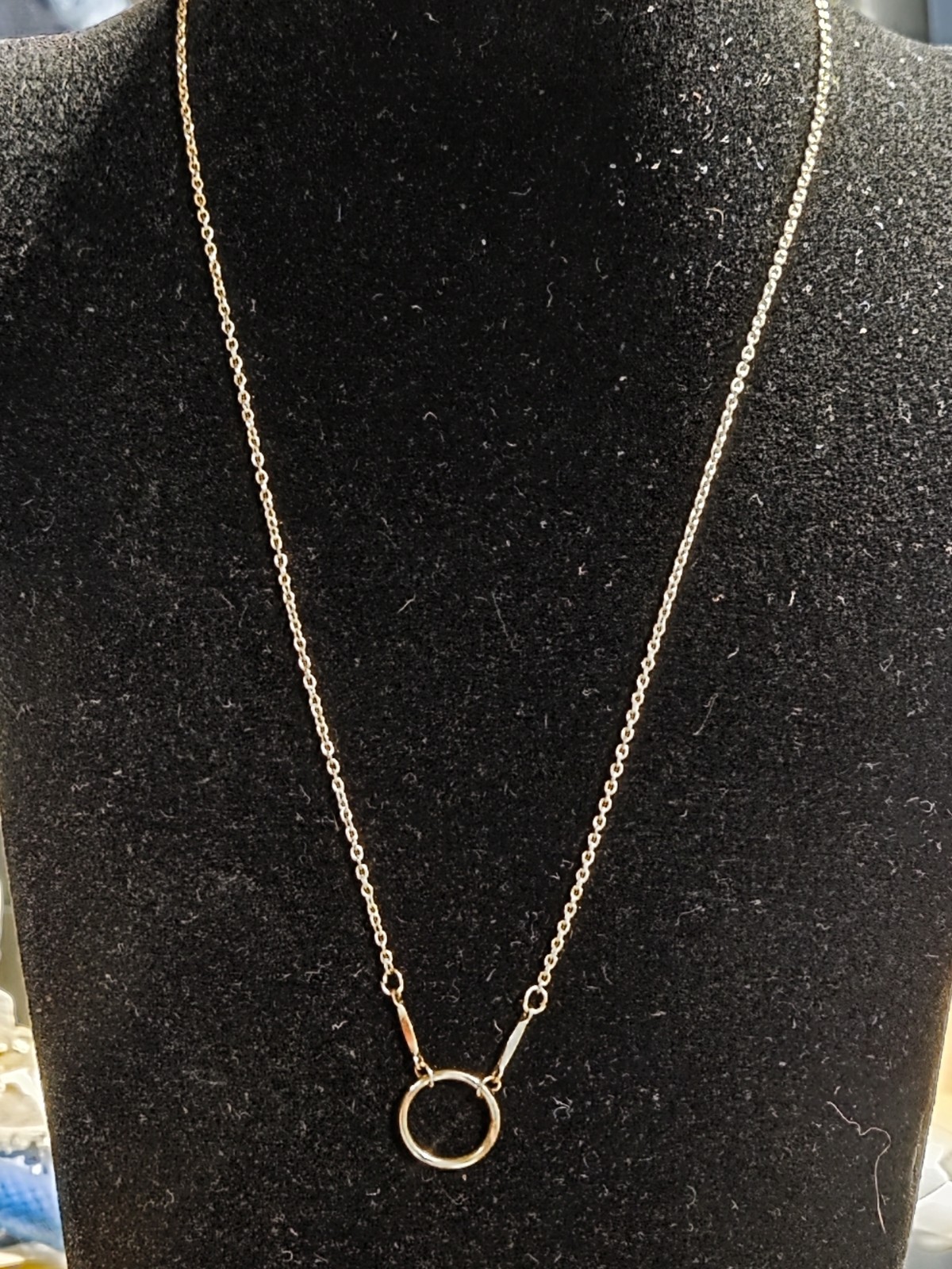 MDB Marina De Buchi Gold Tone Circle Pendant Necklace 16-20″ Adjustable Pretty