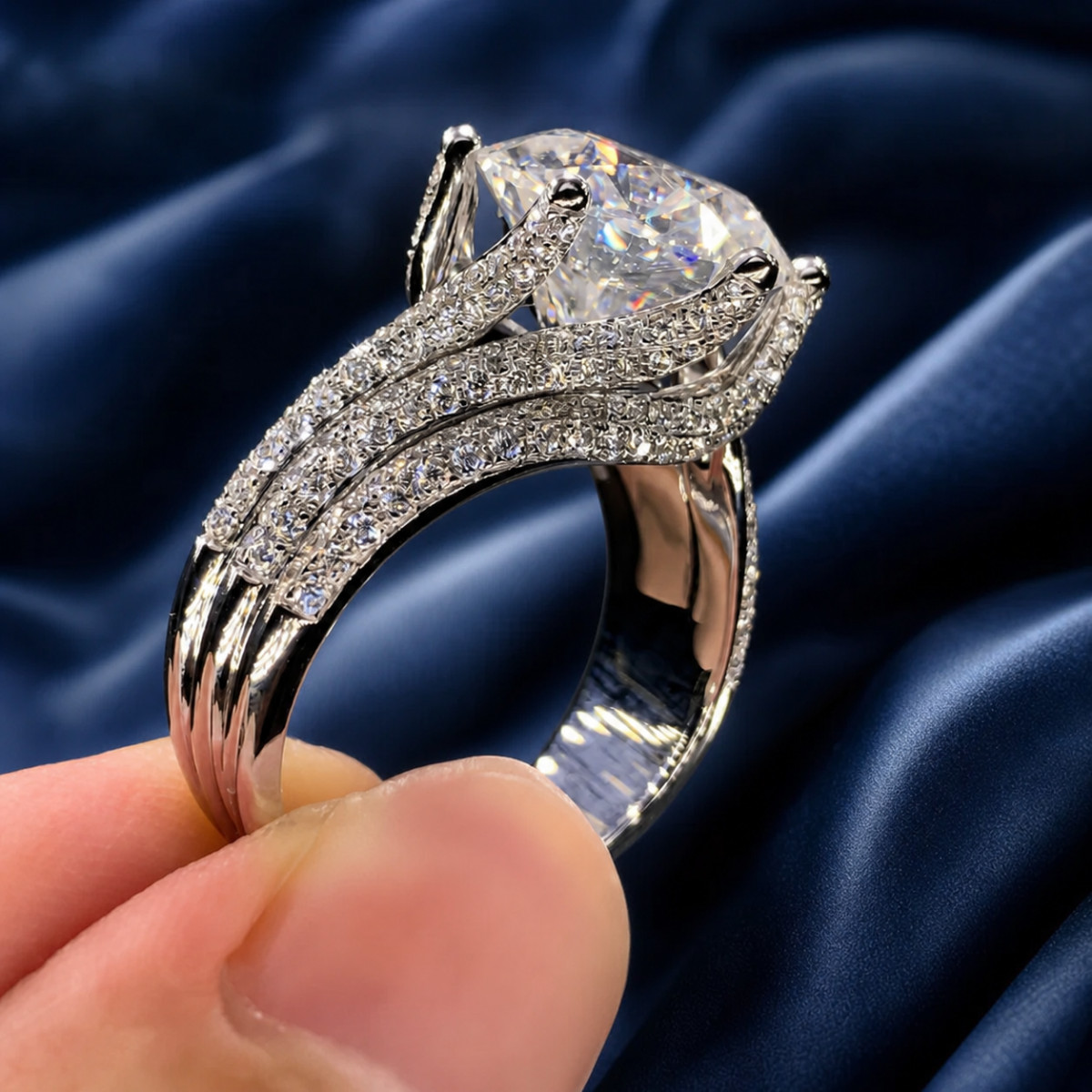 𝟵𝟮𝟱 Silver Filled Ring Women Round CZ Solitaire Wedding Engagement Gift Sz 8