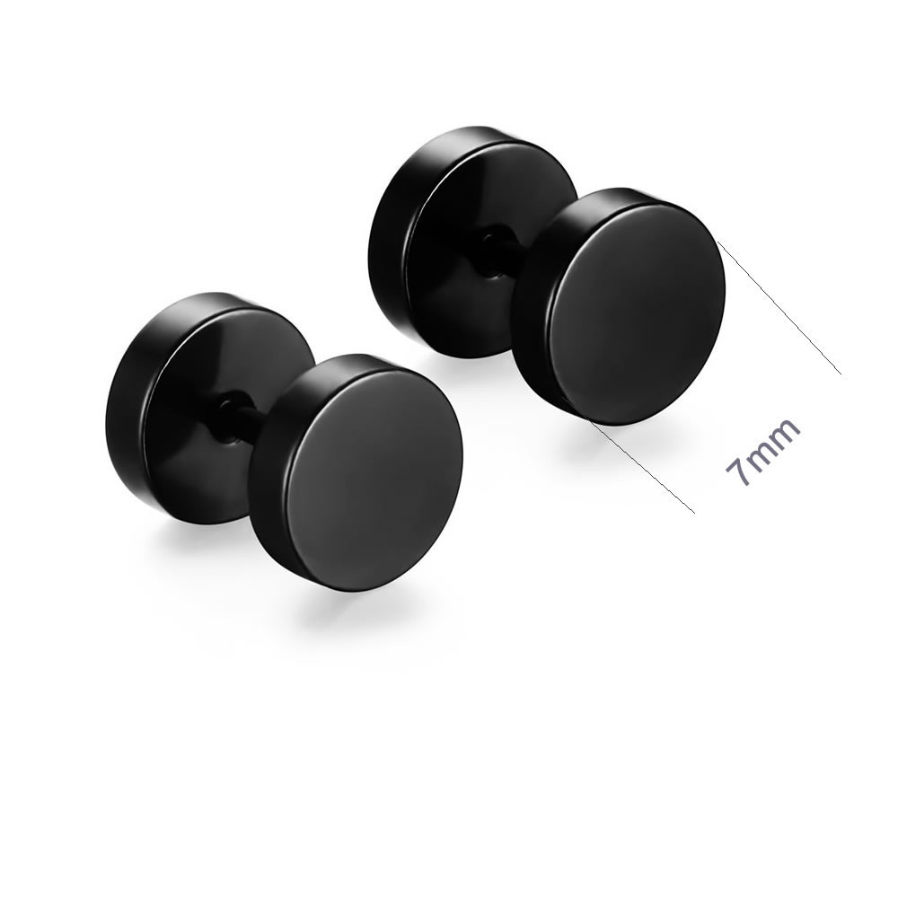 Set of 4 Stainless Steel Mens Womens Stud Earrings Ear Plugs Tunnel