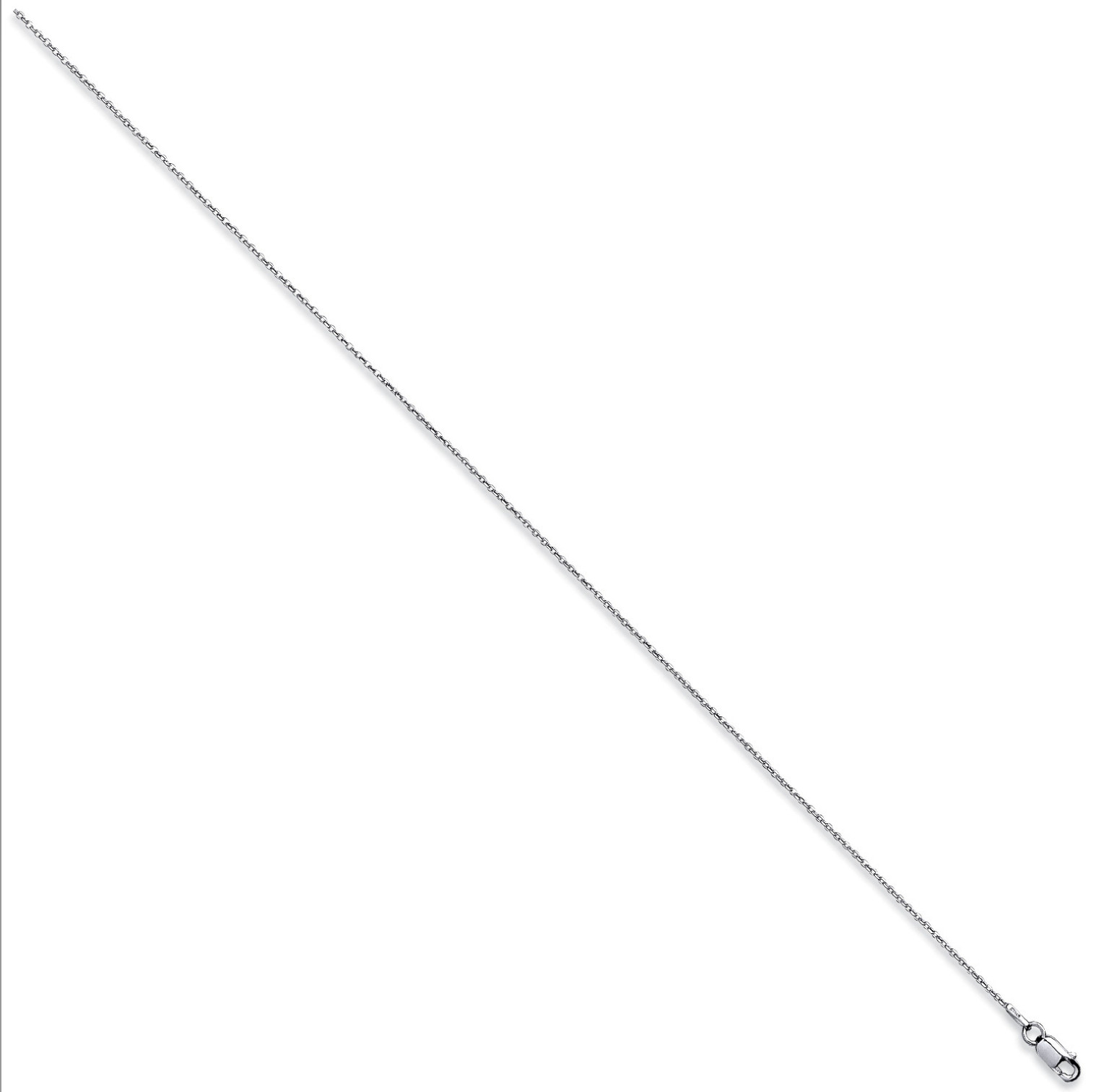 925 Solid Silver 1mm Diamond Cut Trace Chain Rhodium plated 16/18/20 inches