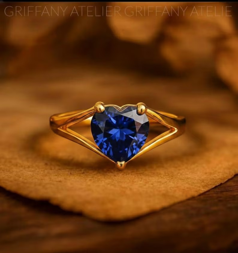 Lab Created Blue Topaz Ring, Base Metal: Brass Finish: Gold Plated, Gift