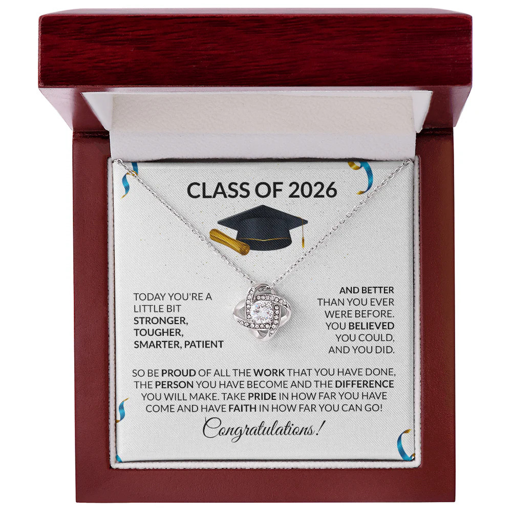 Class of 2026 Graduation Love Knot Necklace