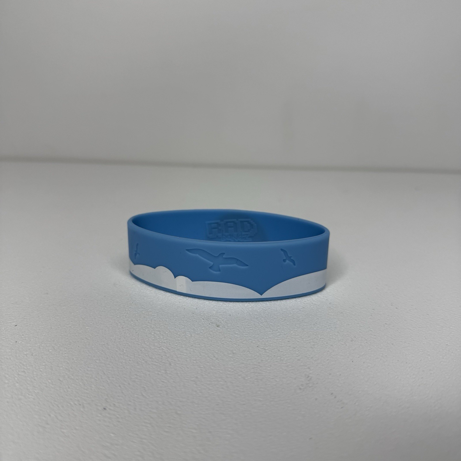 Radbandz HIGH IN THE SKY Hot Topic Silicone Wristband Bracelet Blue Adult Size