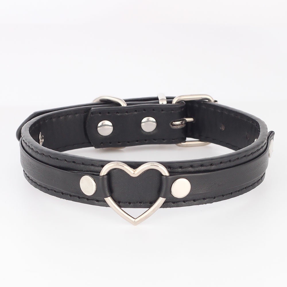 SEX WIFE Choker DIY BDSM Gift Necklace Heart Custom Collar Chain Metal Leash F4