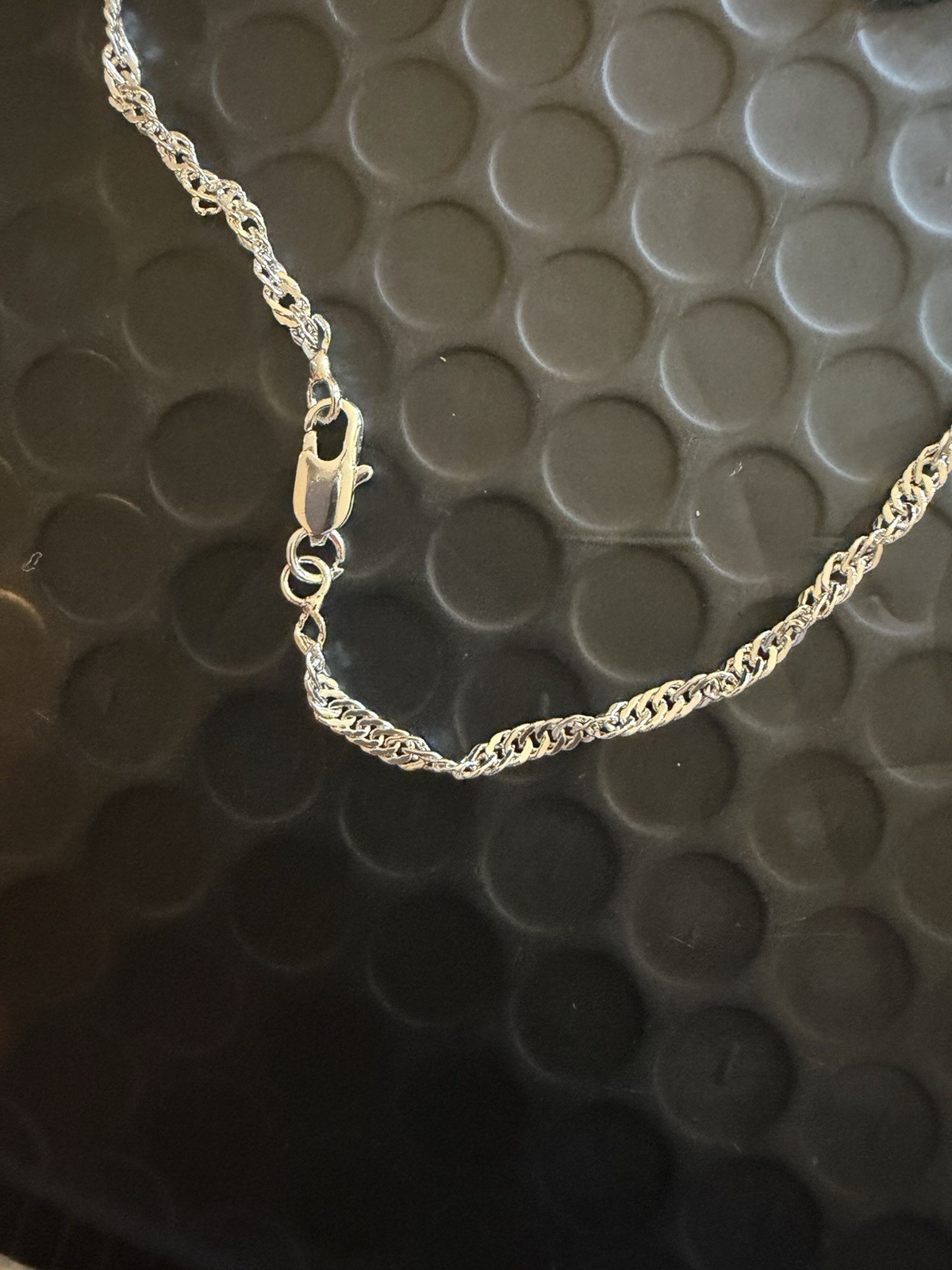 Silver Tone Rope Chain Necklace, Metal, Lobster Clasp, No Stone