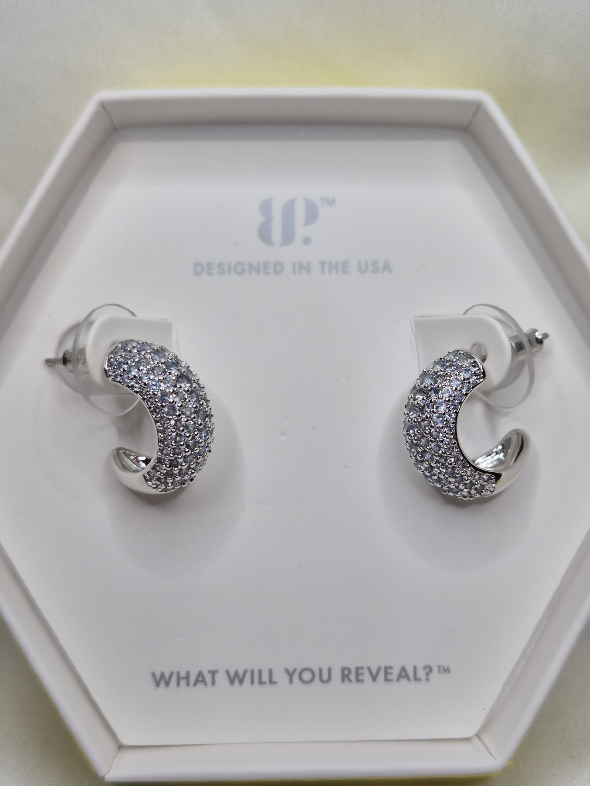 Bomb Party Pave Earrings “Classic Gems” RBP8852 Blue Zircon Spinel Rhodium