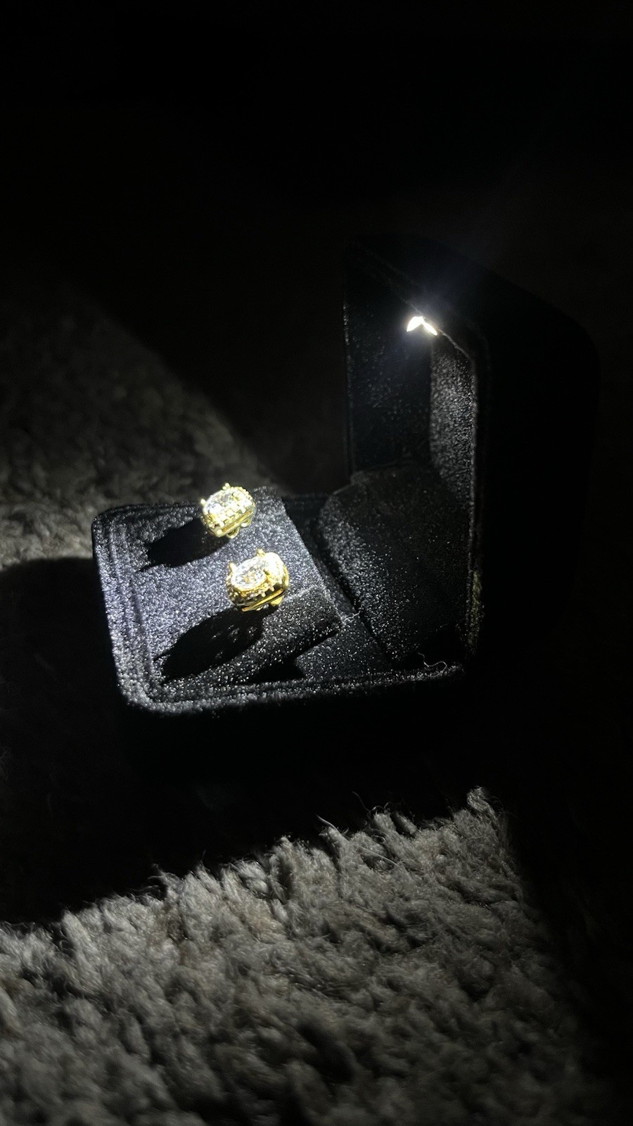 VVS1 Square Moissanite Halo Earrings Gold plated 1.0CT Size 6.5mm GRA✅