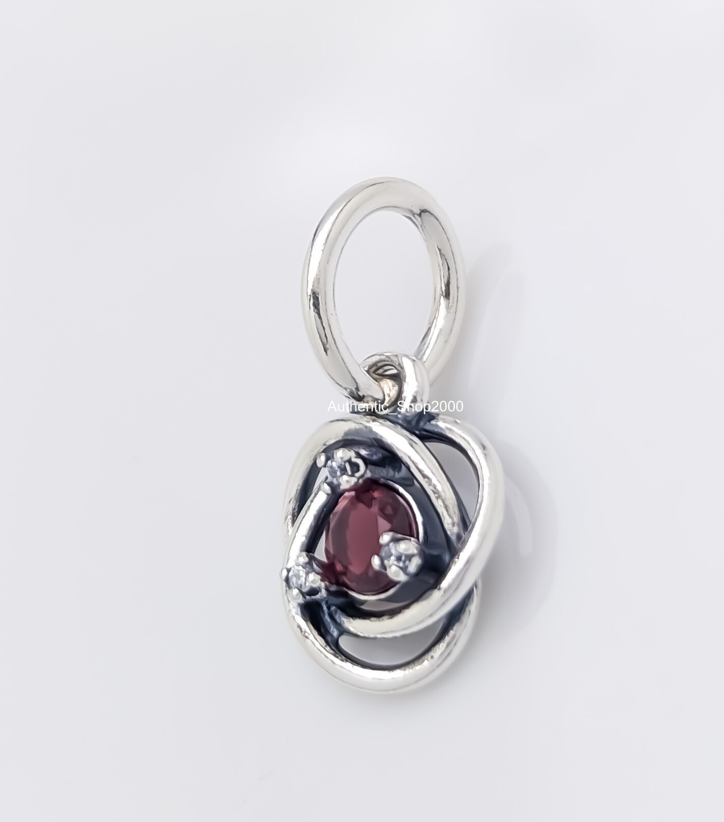 New 100% PANDORA 925 Birthstone July True Red Eternity Circle Charm 793125C07