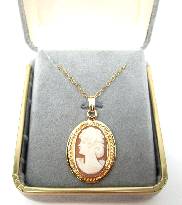 Allison Reed Gold Plated Sterling Silver Cameo 18″ Necklace