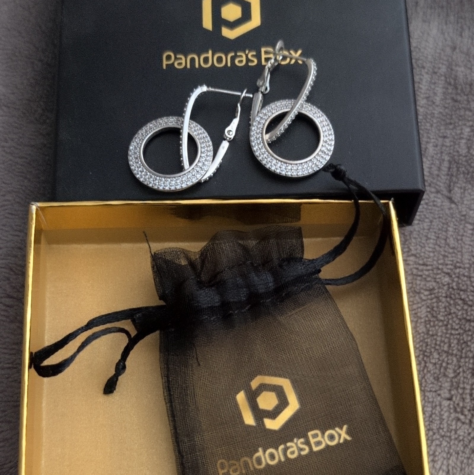 Pandora’s Box Beautiful Silver Earrings