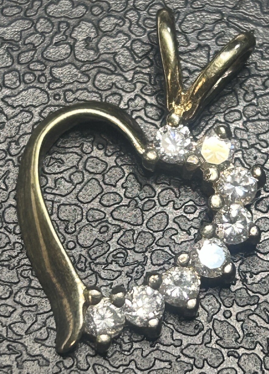 VTG Kay Jewelers GoldHeart Pendant Higher Quality CubicZirconia Stamped No Chain