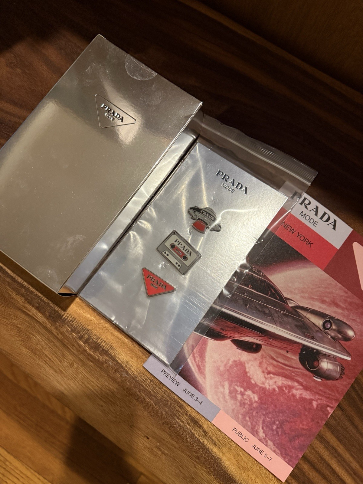 PRADA Mode NYC 2026 Enamel Pin (2 Set Of Pins / 1 Box / 1 Booklet)