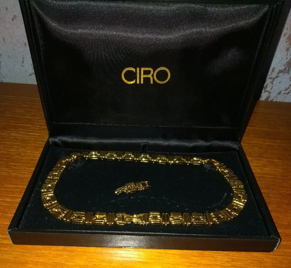 Ciro D’orlan Choker/Necklace Gold Plated Vintage Costume Jewellery 40cm 1cm 72gr