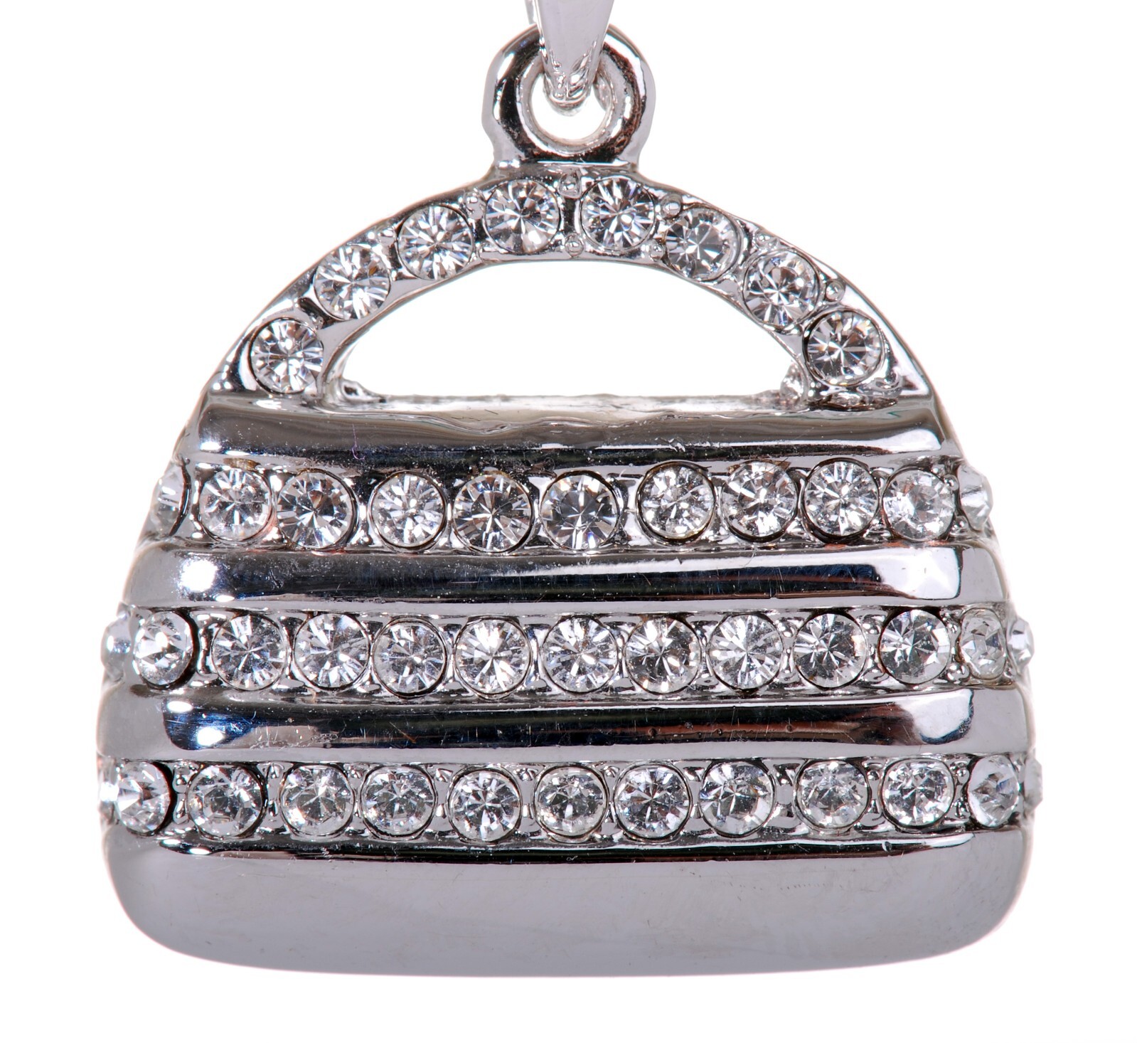 Crystals From Swarovski Tasha Lock Pendant Necklace Rhodium 7208t
