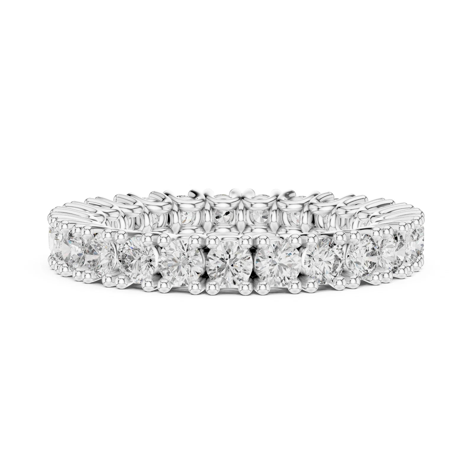 1.62 Ct Round Cut Lab Created Diamond Eternity Band Ring 14K White Gold Size 8