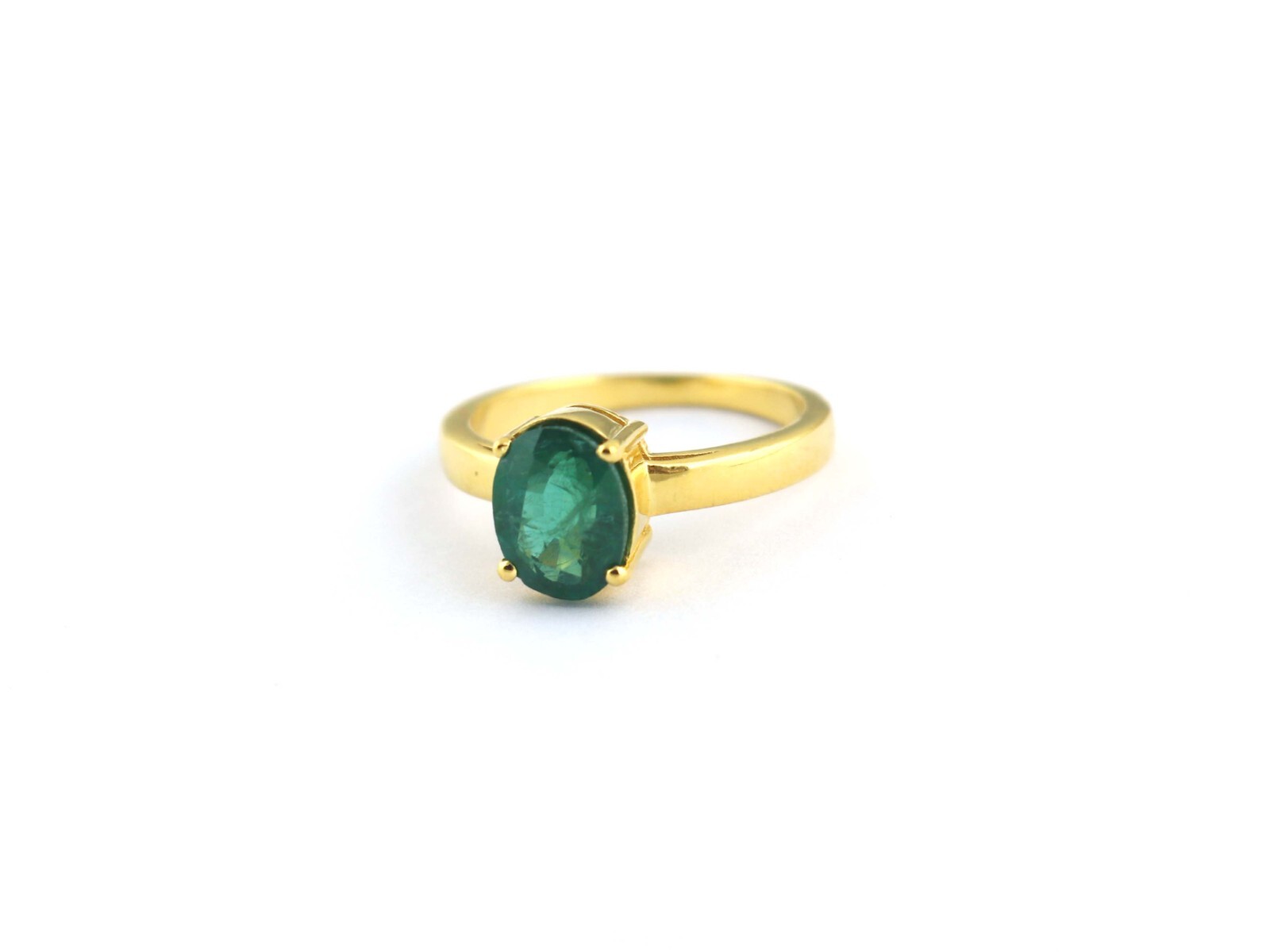 925 Sterling Silver Emerald Oval Stackable Ring For Anniversary Gift For Her