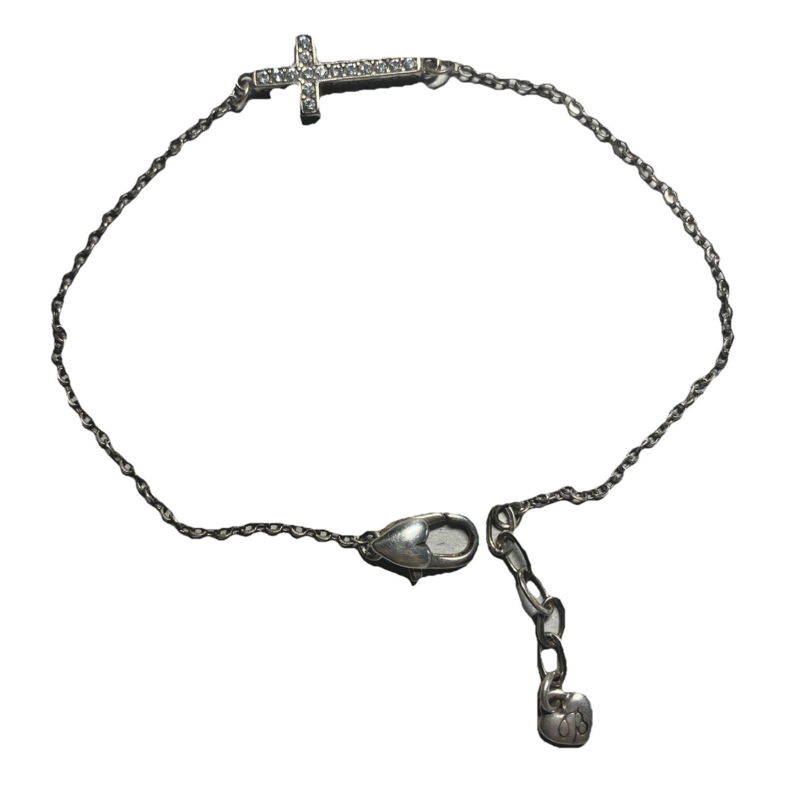 Brighton Inner Circle Cross Silver Anklet 10 inches