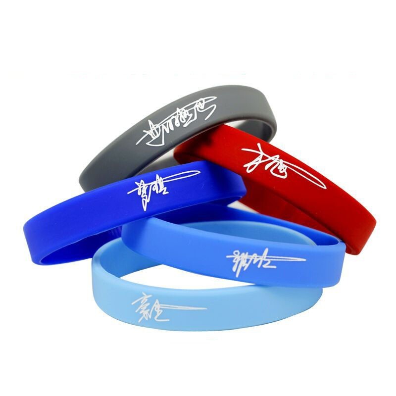 5PCS Custom Debossed Silicone Wristbands Personalized Rubber Bracelets Gifts