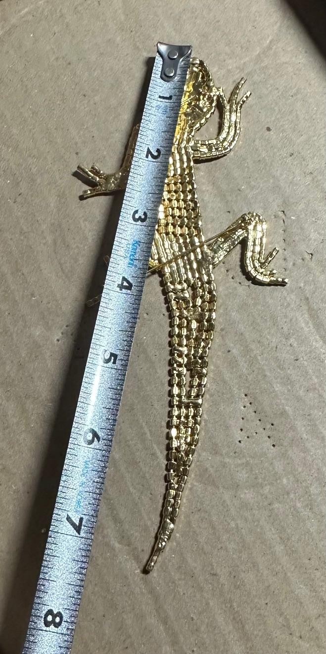 Rare 1980’s Butler & Wilson Large Crystal Lizard Brooch Featured Statement Piece