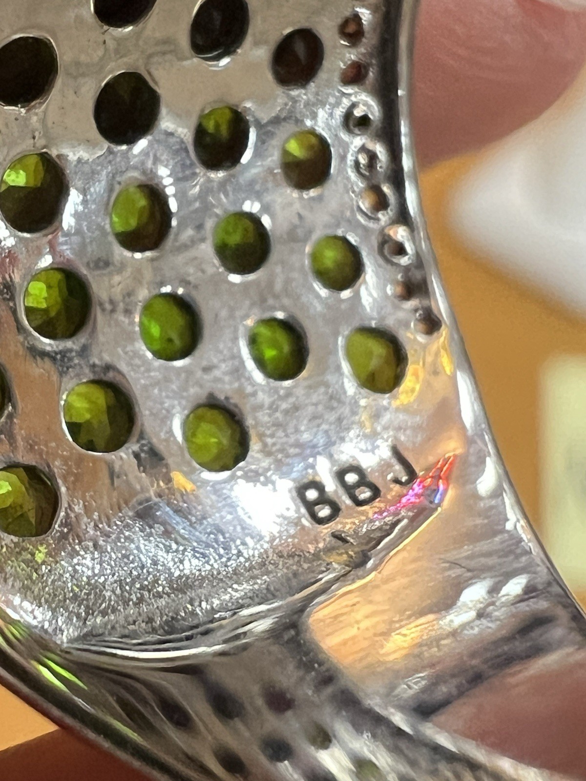 Green Chrome Diopside Sterling Silver JTV Ring Wide Band