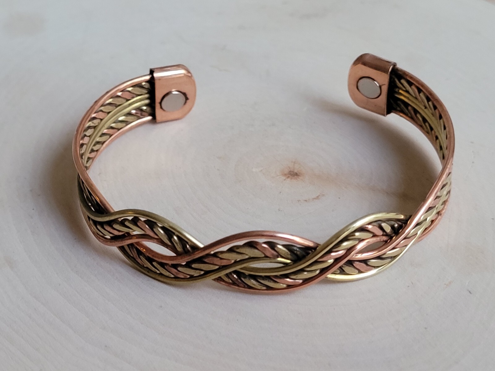 Pure Copper Magnetic Bracelet Arthritis Pain Energy Therapy Cuff Knit