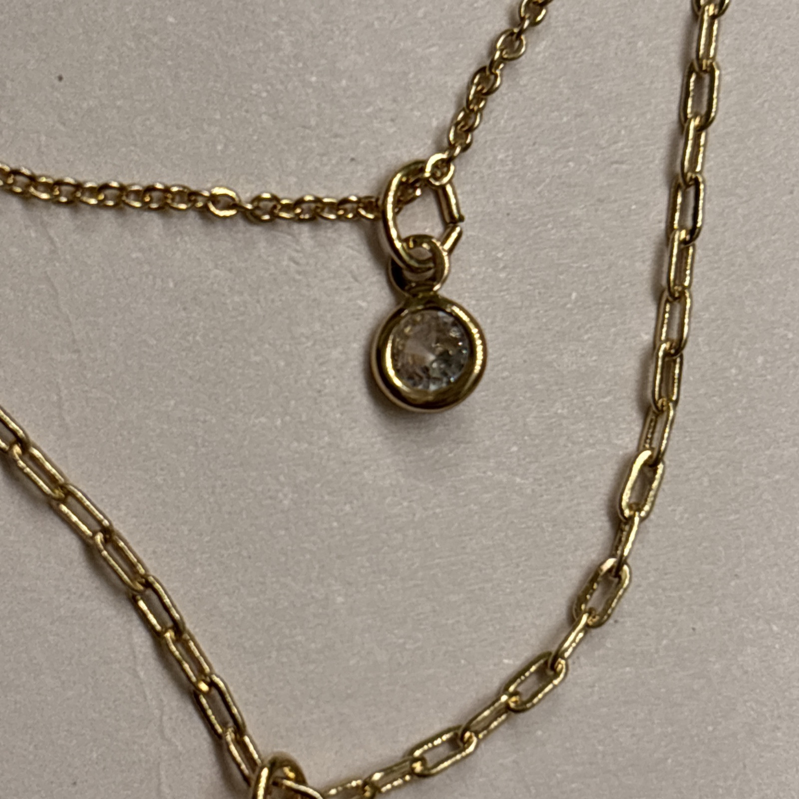Lauren Conrad NWT 16” Gold Platted Necklace Cubic Zirconia Kohls Item