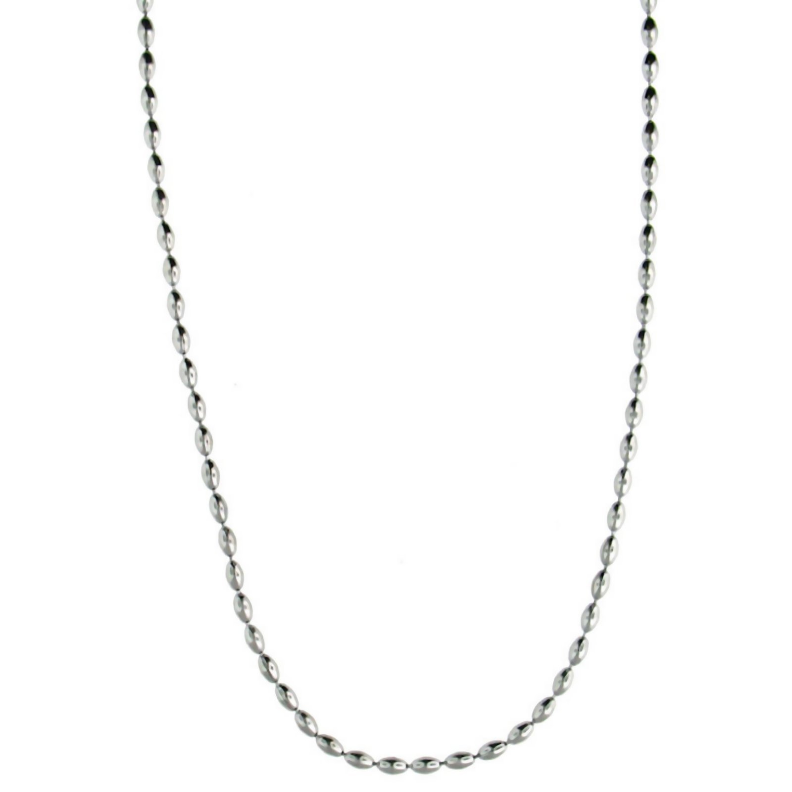 Oval Bead Ball Chain Surgical Stainless Steel 15-30 inch 2.4mm Hypoallergenic