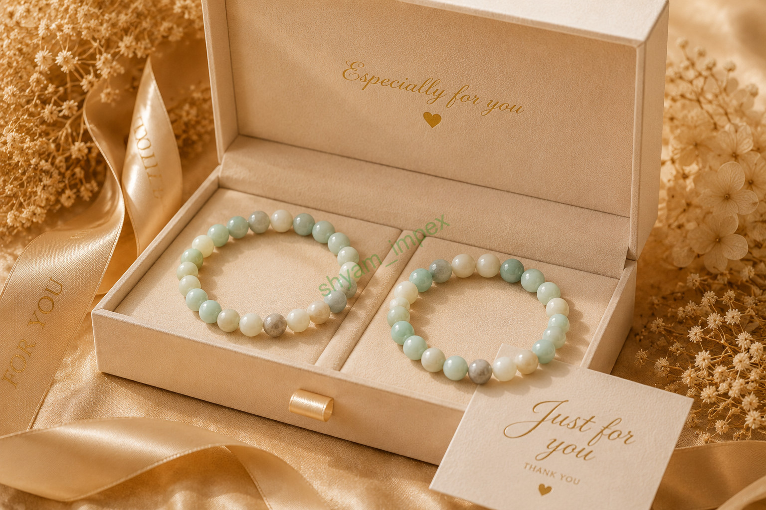 Natural Amazonite Beaded Stretch Bracelet Round Gemstone Healing Crystal Jewelry