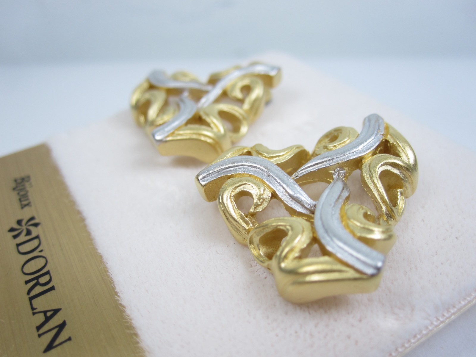 D’Orlan Gold & Rhodium Plated Pierced Earrings – Lead and Nickel Free – 8752