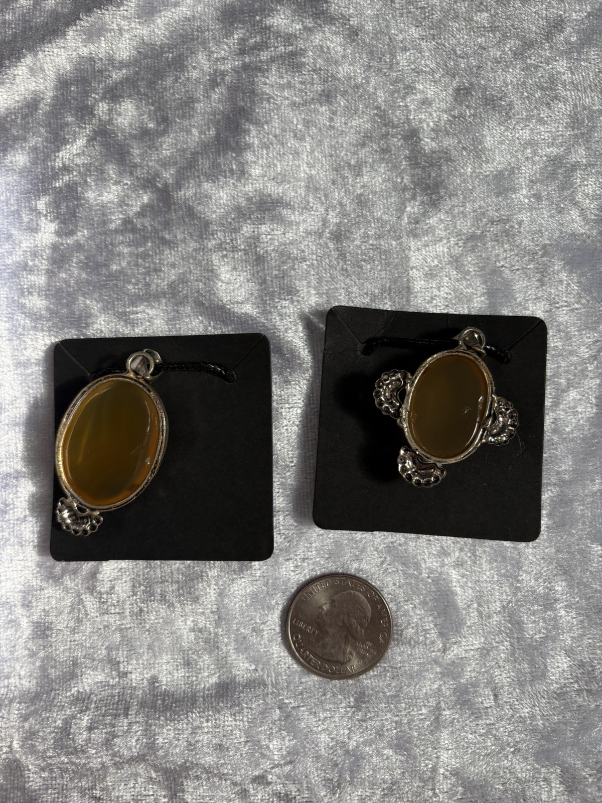 Dyed Crystal Pendants Set Of 2 yellow agate Polished Stone