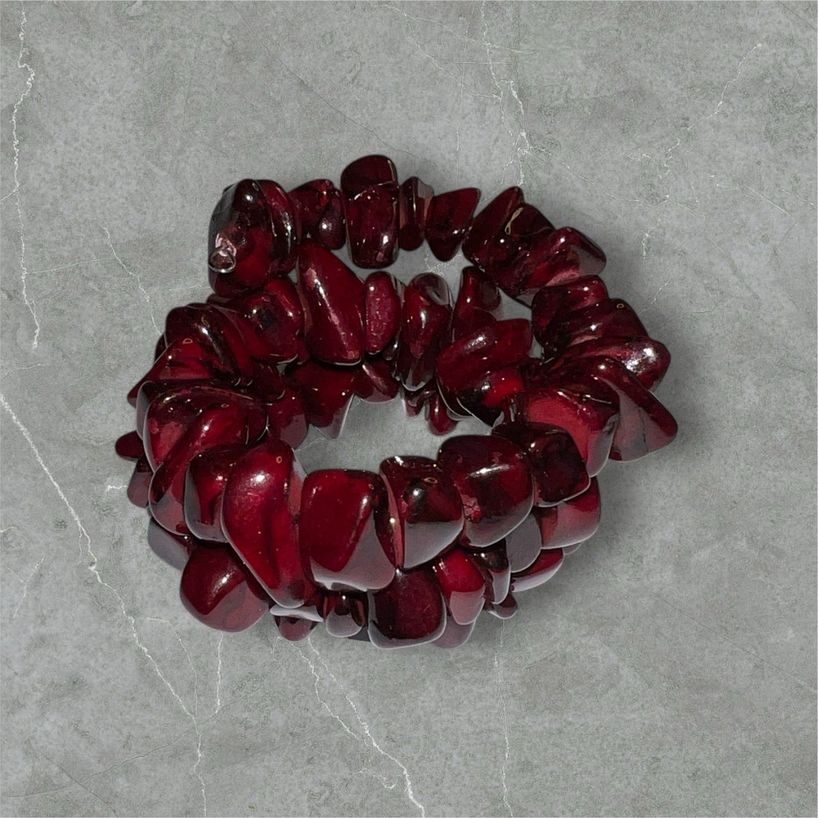 Red Stone Wrap Beaded Bracelet