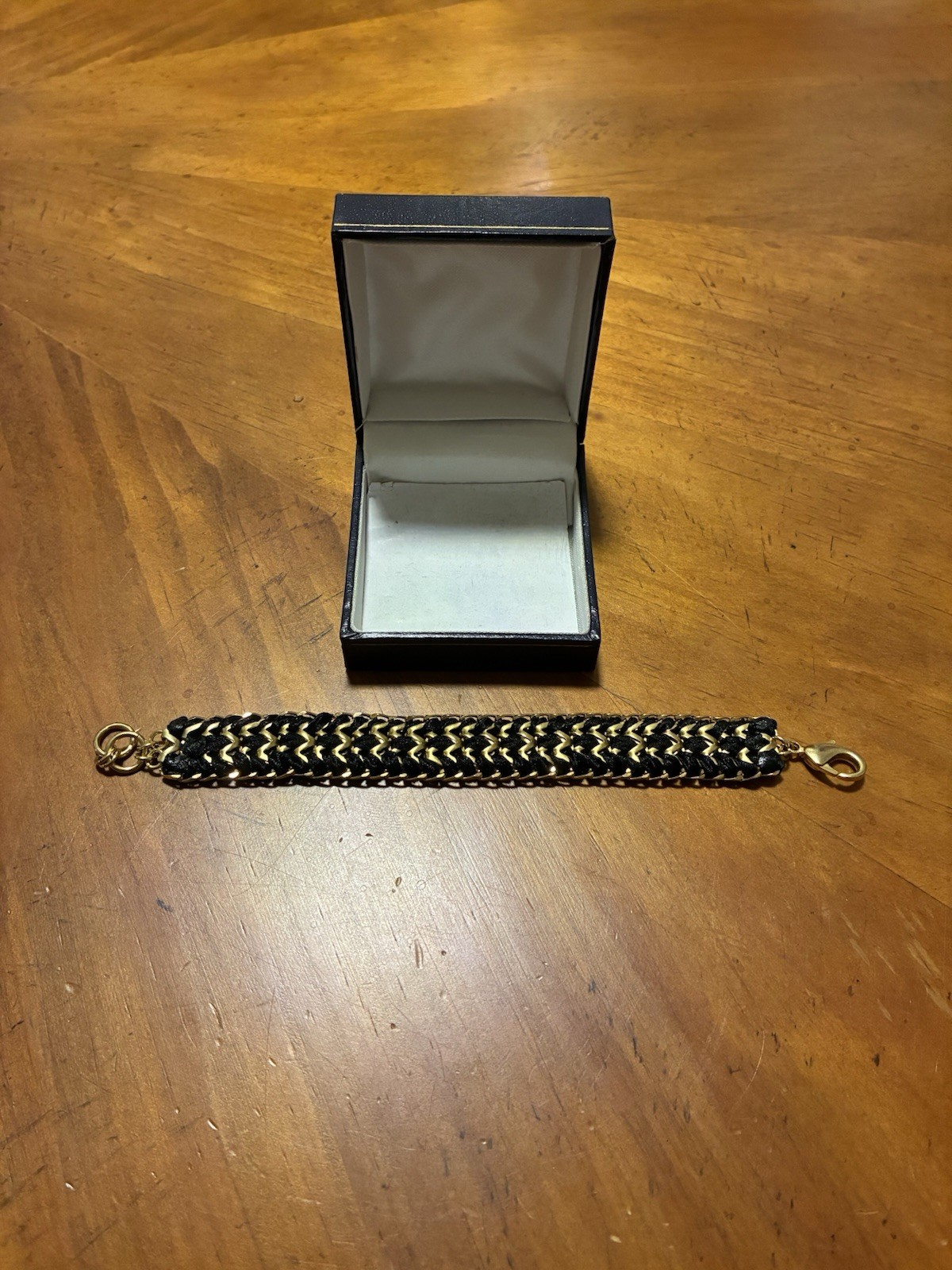 Women’s Two-Tone Gold And Black Bracelet – Pre Owned With Original Box