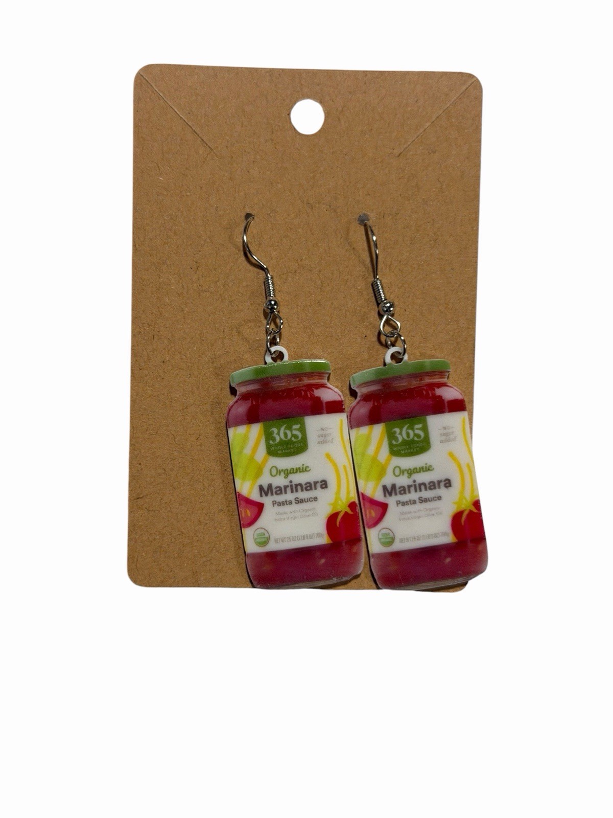 NEW Novelty Fashion EARRINGS marinara pasta sauce jar food