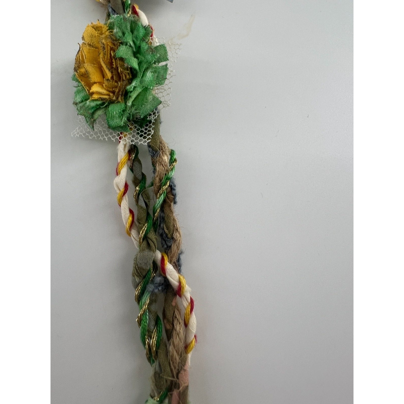 Handmade Crochet Bracelet Boho Snap Closure Flower Green Multicolor Jewelry
