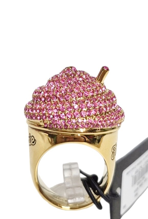 Kate Spade Fast Food Freezie Statement Ring Size 8 Pink Multi Brass KL504 New
